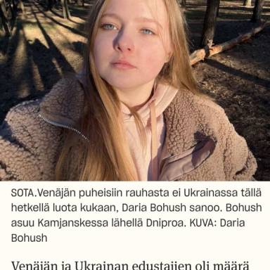 Venäjän ja Ukrainan neuvottelujen oli määrä alkaa tänään. Ukrainassa Daria Bohush suojautuu ohjusiskuilta kylpyhuoneeseensa