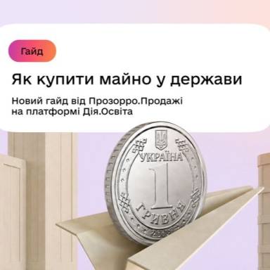 Як купити майно в держави — Прозорро.Продажі та Дія.Освіта представили практичний гайд 