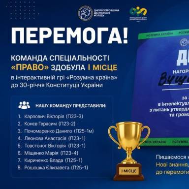 СТУДЕНТИ СПЕЦІАЛЬНОСТІ «ПРАВО» — ПЕРЕМОЖЦІ ОБЛАСНОЇ ІНТЕЛЕКТУАЛЬНОЇ ГРИ