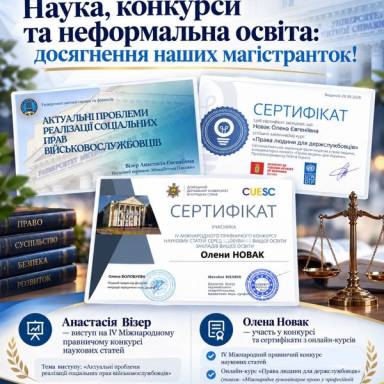 🎓 Наука, конкурси та неформальна освіта: досягнення наших магістранток!